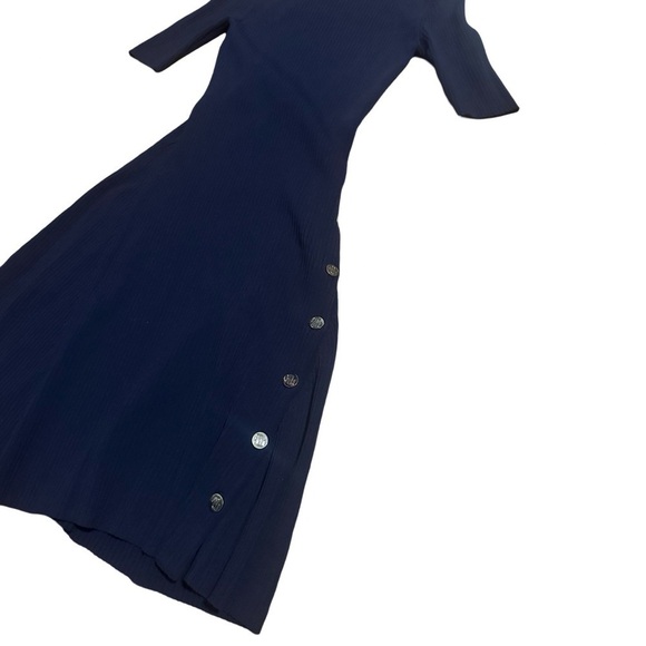 MAJE Rosea studded stretch-knit mini dress in Marine - Picture 9 of 13